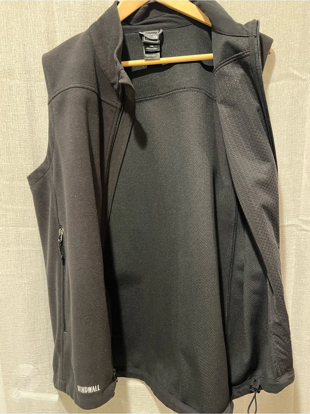 The North Face Black WindWall Fleece Vest - Full Zip, Men's Large